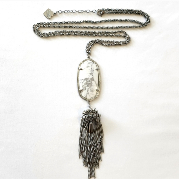 Kendra Scott Jewelry - Kendra Scott white howlite Rayne pendant tassel necklace